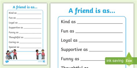 Friend Simile Poem