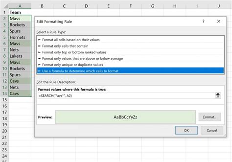 Conditional Formatting of Text in Excel 的图像结果