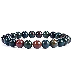 Buy Marka Jewelry Natural Round Beads Bloodstone Crystal Stone 8mm ...