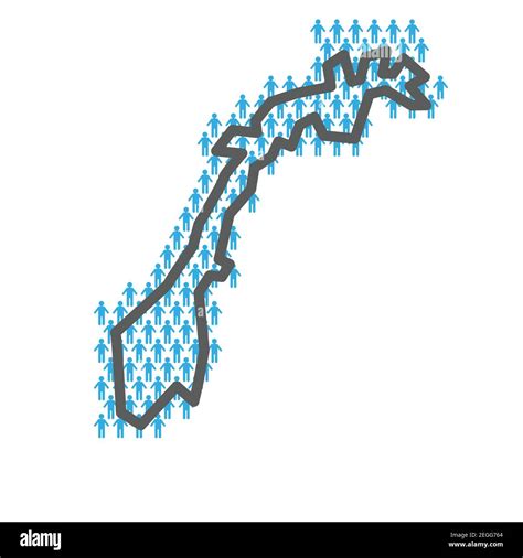 Norway population map. Country outline made from people figures Stock Vector Image & Art - Alamy