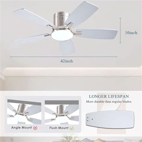 Ayaoty 42 Inch Low Profile Ceiling Fans with Lights and India | Ubuy