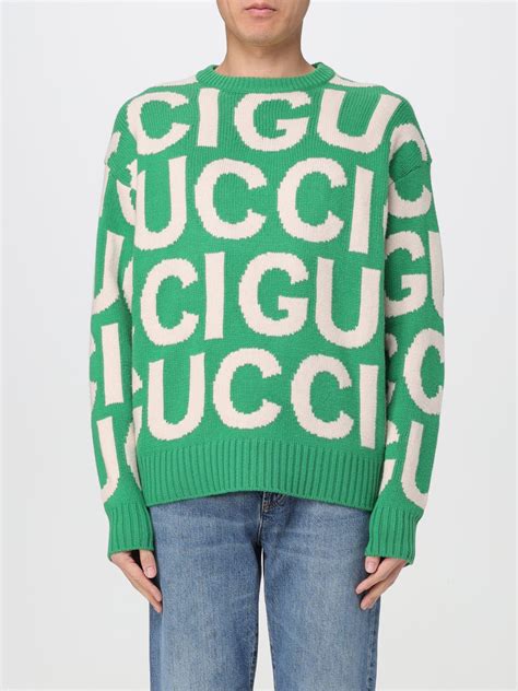 GUCCI: Sweater men - Green | Gucci sweater 763672XKDLV online at GIGLIO.COM