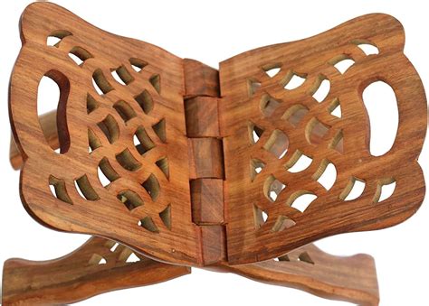 Woodiva Sheesham Wooden Hand Carved Holy Book Stand for Quran, Bible ...