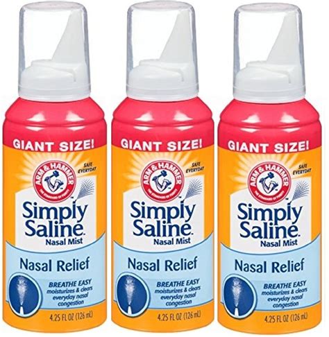 Simply Saline Arm & Hammer Nasal Solution Spray, Dry Nose Relief (4.25 oz, 3 Pack) - Walmart.com