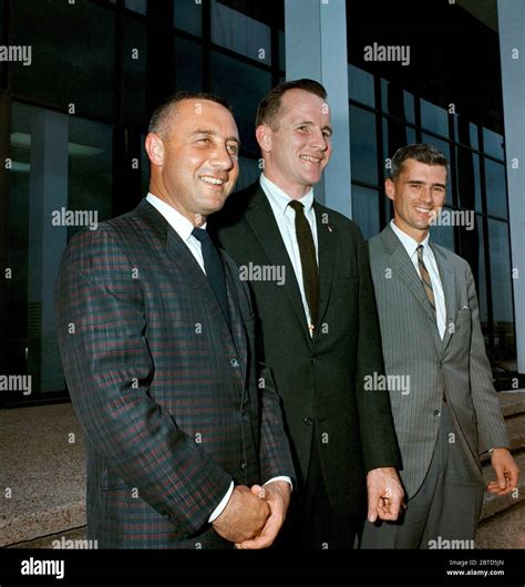 (1966) --- Astronauts Virgil I. Grissom, Edward H. White, II and Roger ...