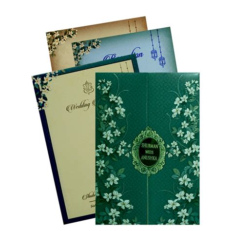 Green Padded Wedding Invitation Card – King of Cards
