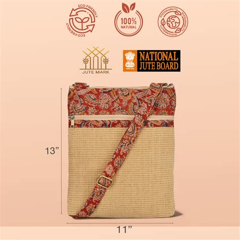 Dobby Kalamkari Jute Sling Bag Large