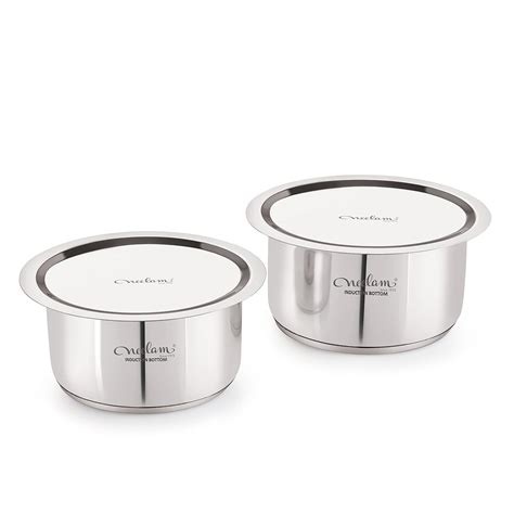 Buy Neelam Stainless Steel Induction Bottom Tope Cookware Set of 2 Pcs ...