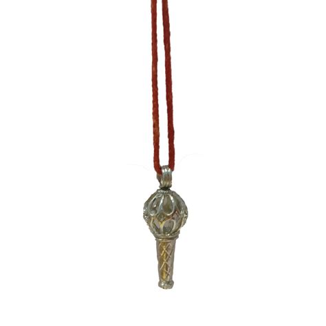 Ratnatraya Metallic Silver Bajrangi Bhaijan Gada Lord Hanuman Pendant ...