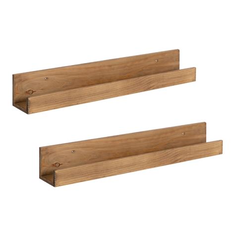 Kate and Laurel Levie 2-Pack 24-Inch Wood Picture Ledge Floating Wall ...