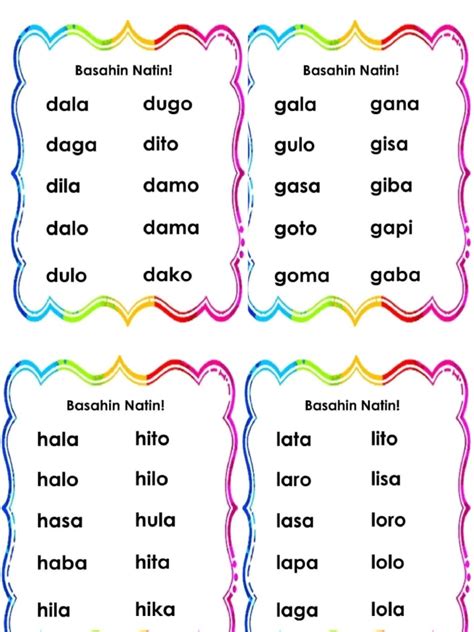 Image result for Worksheet Reading Tagalog Easy