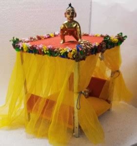 SHYAM Unique Design Laddu Gopal HEAVY WOODEN FLOWER Design BED Cum ...