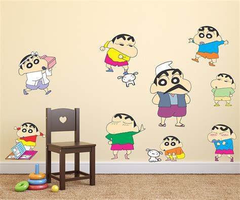Buy Wallstick Vinyl Cute Shin Chan Wall Sticker (72-138, Multicolour ...