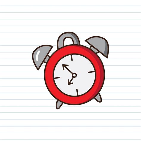 Red clock on paper background vector | Free Vector