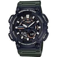 Casio Men Resin Youth-Combination AnalogDigital Black Dial Watch-Aeq ...