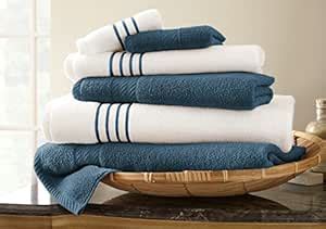 Amrapur 5QKSTTLG-DSE-ST 6 Pc Quick Dry Stripe Towel Set Deep Sea ...