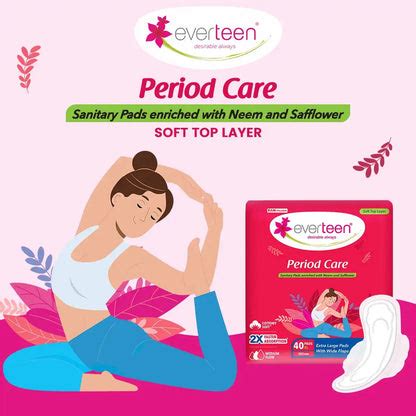 everteen Period Care XL Soft 40 Sanitary Pads with Neem and Safflower