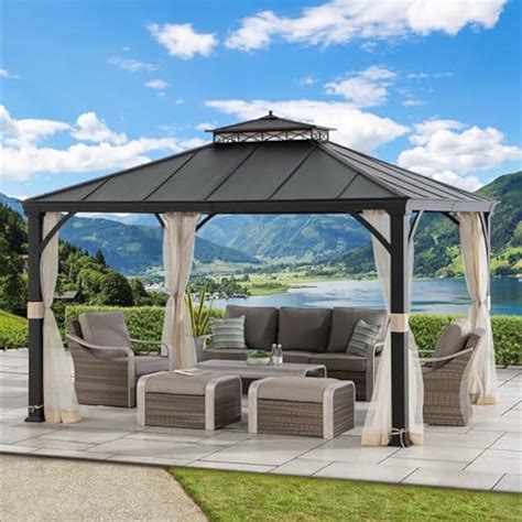 Sunjoy Hardtop Gazebo 11 x 13 ft. Outdoor Patio India | Ubuy