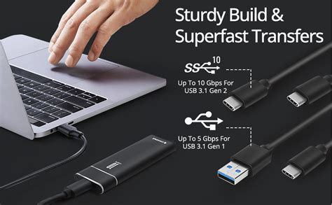 SC12 M.2/NVMe SSD Sata Casing, Premium Metal Body, USB 3.1 Speeds