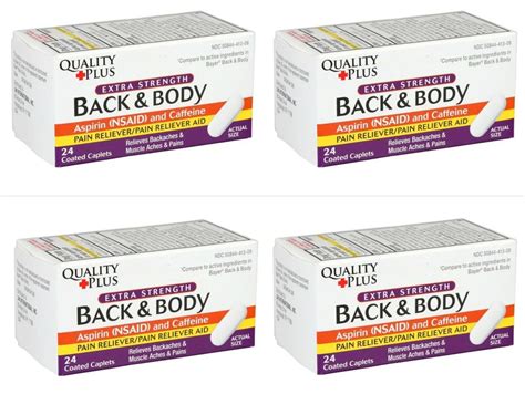 Lot Of 4 Quality Plus Extra Strength Back & Body, 20-ct. Per Bottle Exp:Sep 2027 | eBay