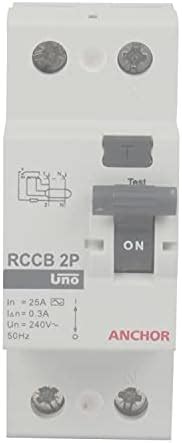 Anchor by Panasonic 98203 Uno Series 25 Ampere Dual Pole 300Ma RCCB ...