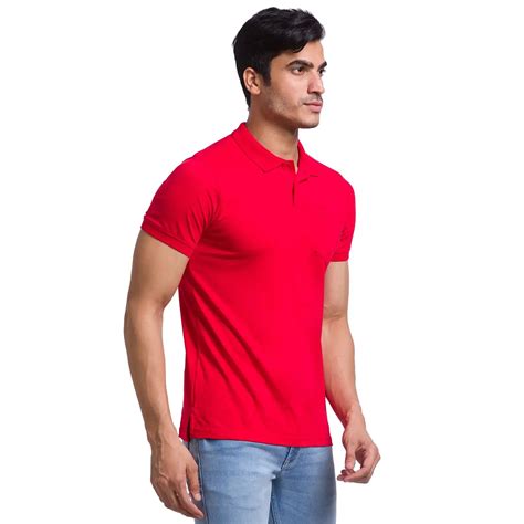 Men Multi-Colour Regular Fit Solid Cotton Round Neck Collar Polo T-Shi ...