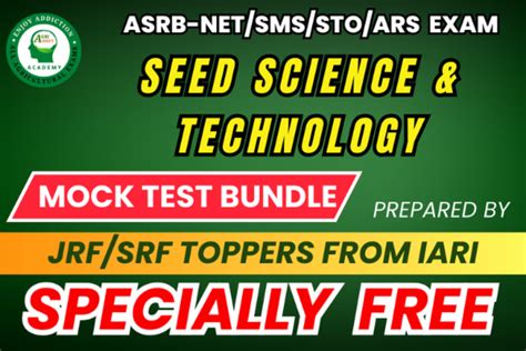 Seed science and technology Free mock tests ASRB-NET/SMS/STO 2024