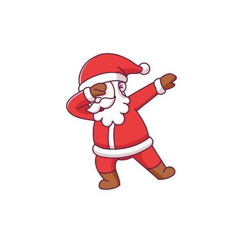 Personnage de dessin animé mignon du père noël avec pose de tamponnage ...