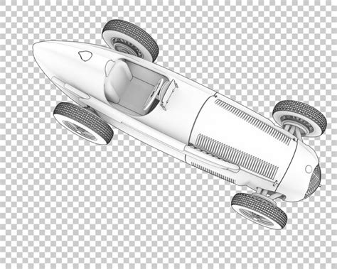 Retro race car on transparent background 3d rendering illustration ...
