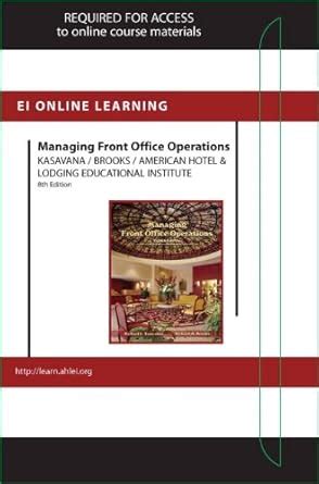 Buy Managing Front Office Operations Printed Access Card Book Online at ...