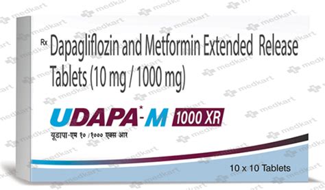 UDAPA M XR 1000MG TABLET 10'S - Uses, Side Effects, Price and Generic ...