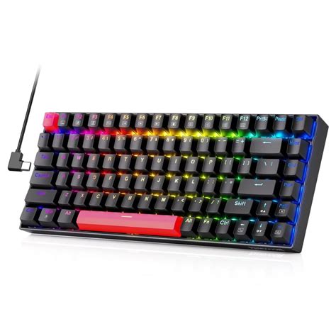 FORKODA Mechanical Keyboard, Full RGB 75% Gaming Keyboard with Red ...