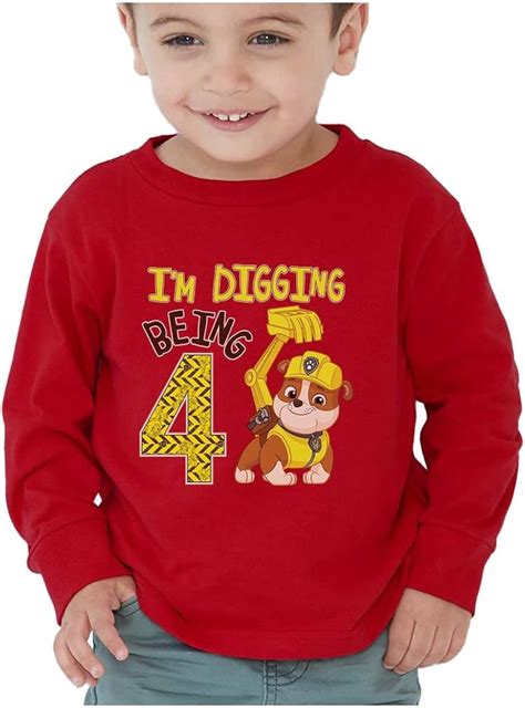 Buy 4th Birthday Shirt Boy 4 Year Old Construction Party Paw Patrol ...