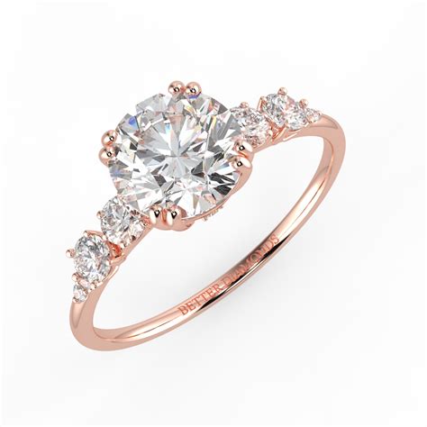 Ameerah - 18K RG 1.282 ct Round Cut Lab Grown Diamond Three Stone Ring