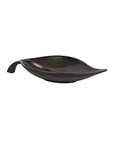 Buy Aapno Rajasthan Leaf Structure Coffee Brown Ceramic Platter Online ...