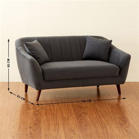 Buy Ivy Velvet 2-Seater Sofa - Grey from Home Centre at just INR 29995.0