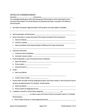 2019-2025 Form FL Notice of Commencement - Polk County Fill Online ...