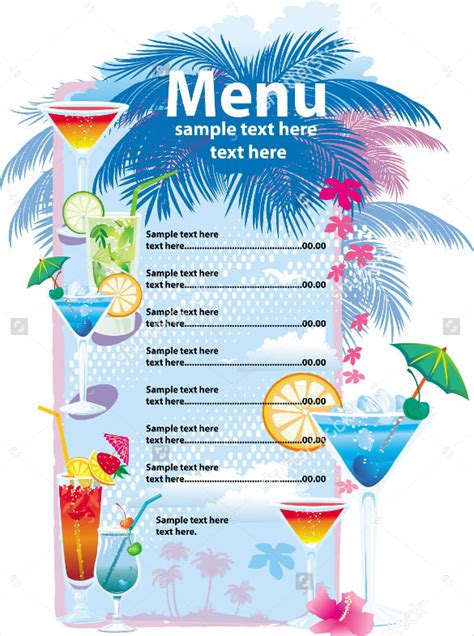 Image result for Cocktail Menu Template