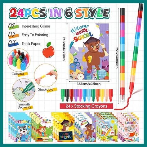 Motipuns 24 Pcs Back to School Coloring Book with 24 India | Ubuy
