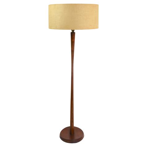 Danish Modern Bulbous Base Teak Floor Lamp at 1stDibs