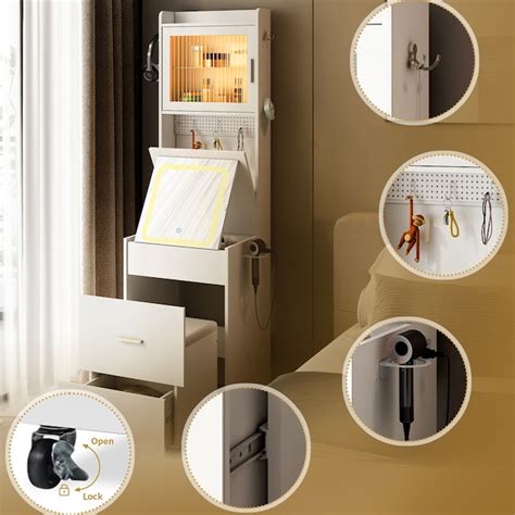 Outopee 19.69-in White Makeup Vanity in the Makeup Vanities department ...