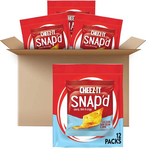 Amazon.com: Cheez-It Snap'd Cheese Cracker Chips, Thin Crisps, Lunch ...