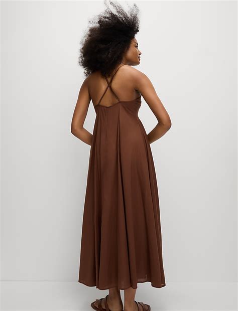 Buy Pure Cotton Strappy V-Neck Midaxi Beach Dress at Marks & Spencer