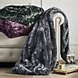 Runway Faux Fur Throw in Pine | Frontgate