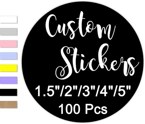 Buy 100 Custom Round Stickers,2"x2" Personalized Stickers with Text ...