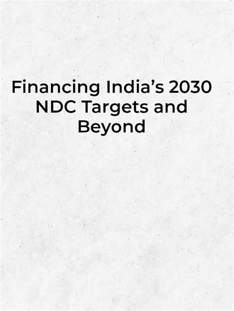 Financing Indias 2030 NDC Targets and Beyond - Download E-Book | ICMAI RVO