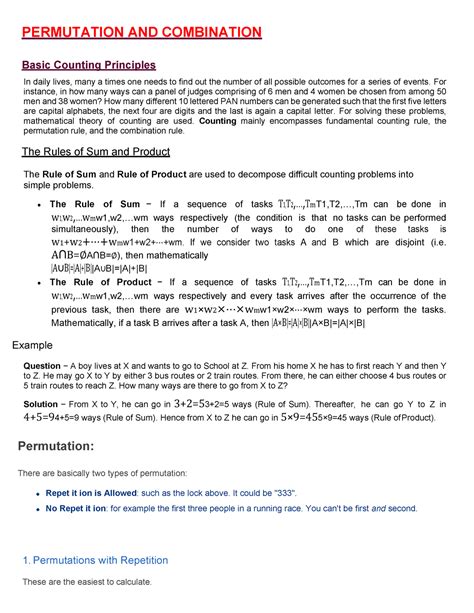 Permutation and combination - PERMUTATION AND COMBINATION Basic ...