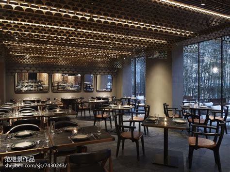 餐饮空间400平米装修案例_效果图 - 范继景设计作品-醉美云聚餐厅 - 设计本
