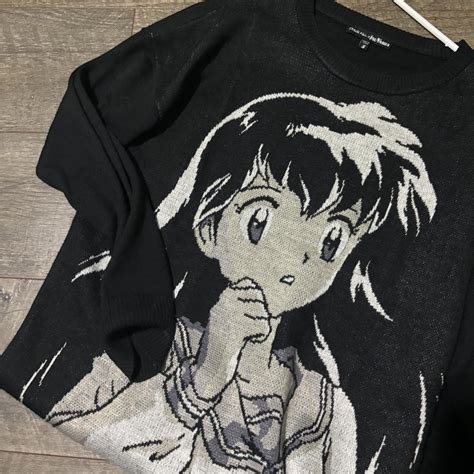 inuyasha x dolls kill oversized sweater like new.... - Depop