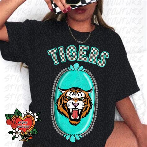 Tigers PNG: Turquoise Western Mascot, School Spirit Graphic (digital ...